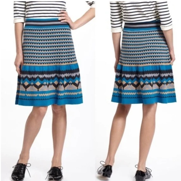 Anthro Girls from Savoy Anthropologie Blue Mesa Sweater Merino Wool Skirt - Picture 1 of 5